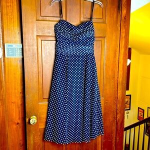 Jessica Howard Sundress - Navy Blue with White Polka Dots - Size 16